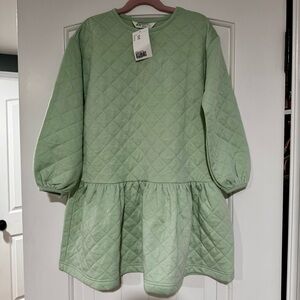 NWT H&M Mint Colored Quilted Casual Dress - Aize 6X/7
